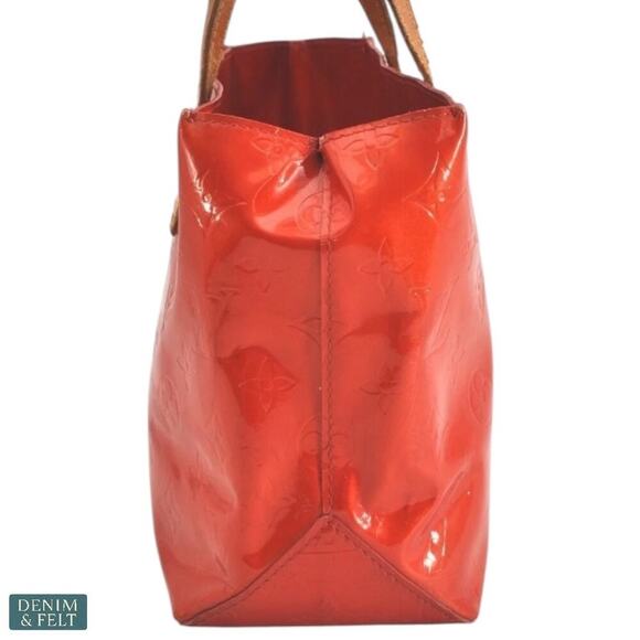 Louis Vuitton Reade PM Vernis Red Monogram Patent Leather Tote Bag Authentic - Picture 5 of 16